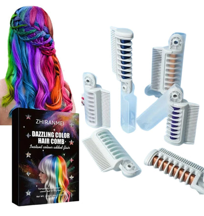 Lápiz de Cabello Temporal Lavable x10 Colores – Peine Tinte Portátil
