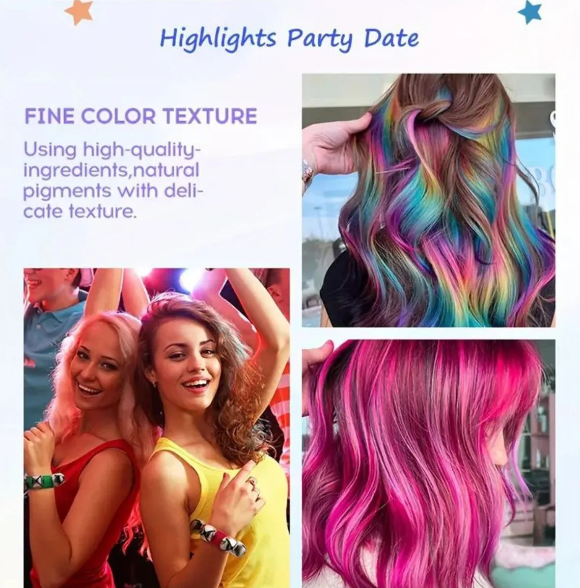 Lápiz de Cabello Temporal Lavable x10 Colores – Peine Tinte Portátil